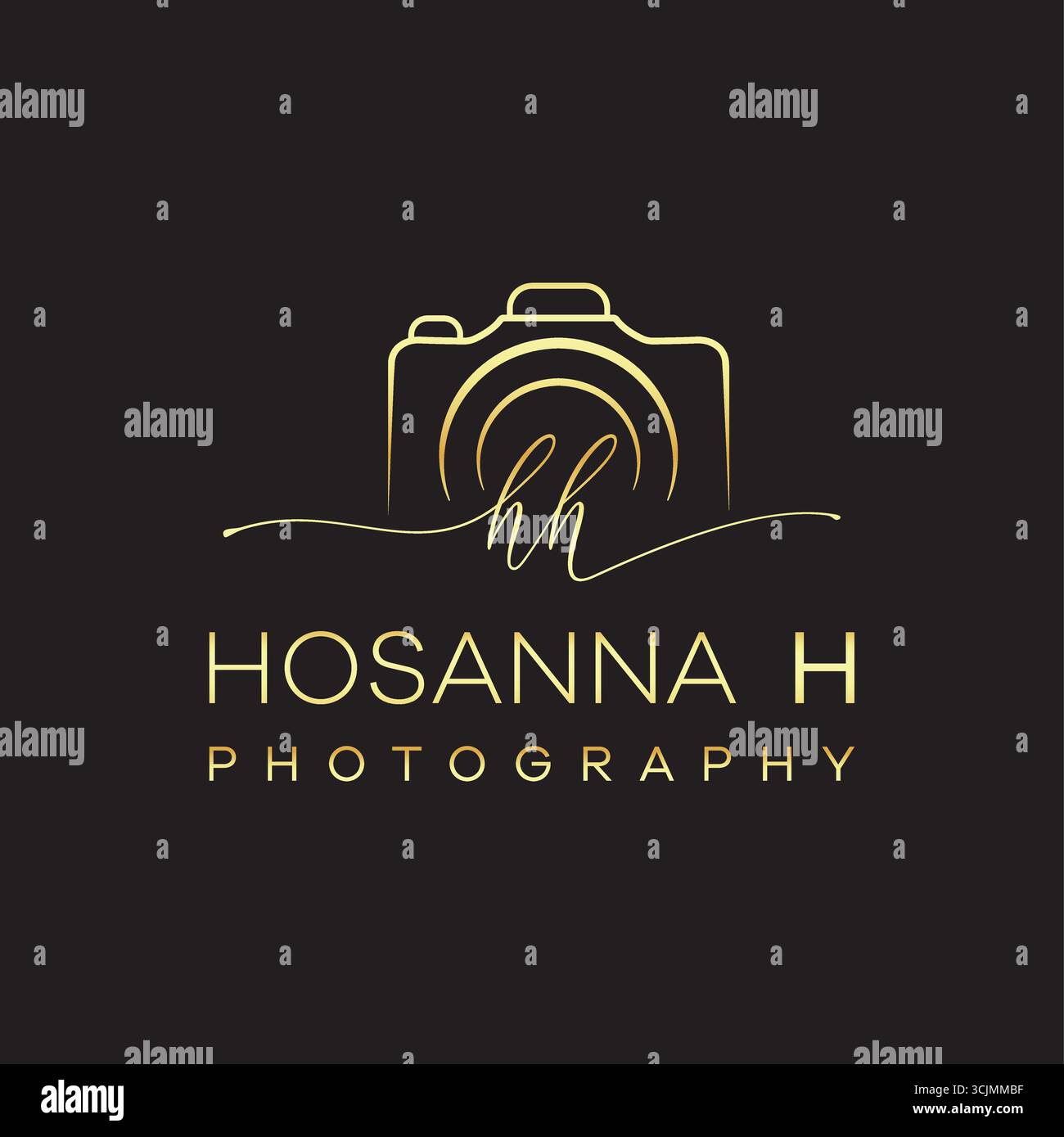 Premium camera with letter hh logo design Stock Vector