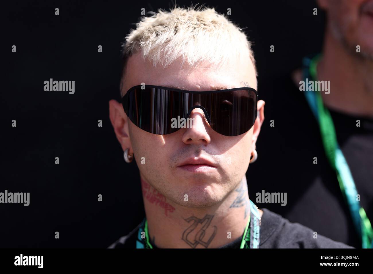 Lazza pseudonym of Jacopo Lazzarini, italian rapper looks on before the ...