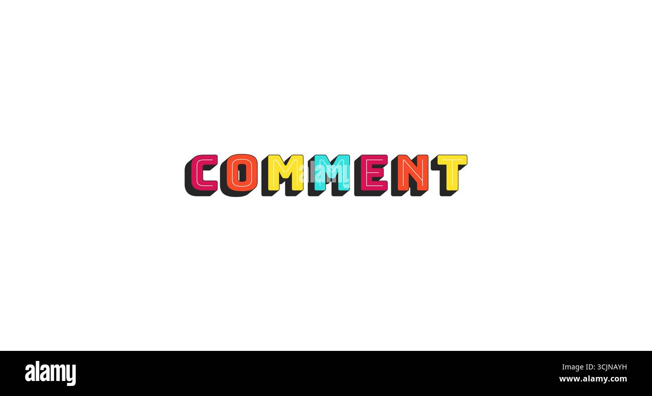 Comment colorful bold popular internet button word Stock Vector