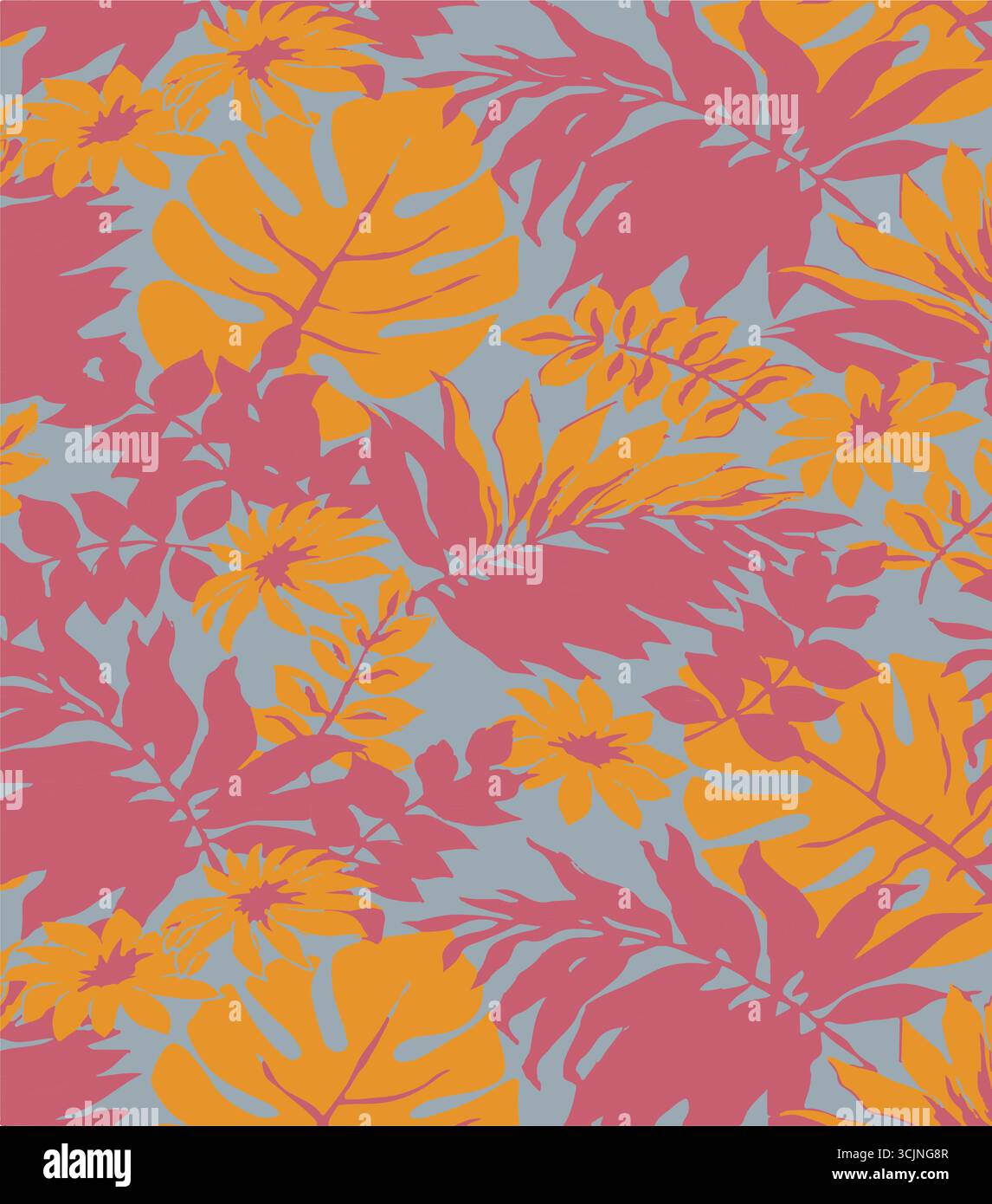 Abstract creative seamless pattern with tropical plants and artistic background,ethnic,leaves,leaf,seamless pattern Stock Vector