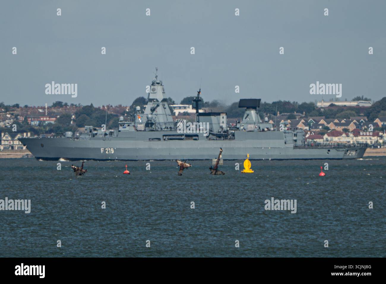 German frigate, Sachsen F219, navigating the Thames Estuary 08 ...