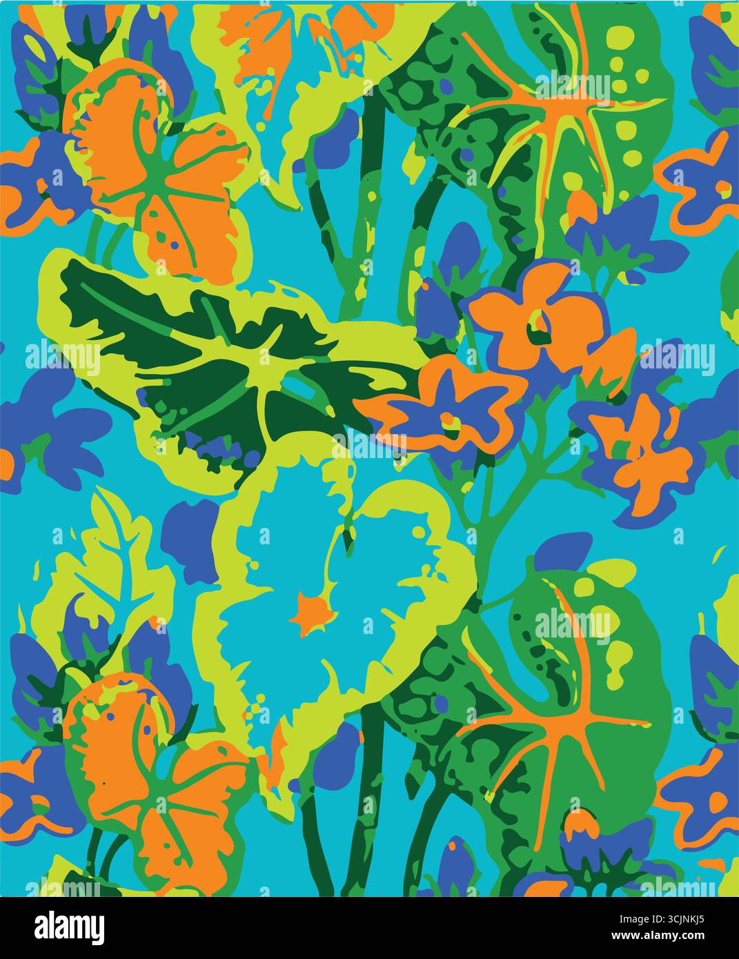 Abstract creative seamless pattern with tropical plants and artistic background,ethnic,leaves,leaf,seamless pattern Stock Vector