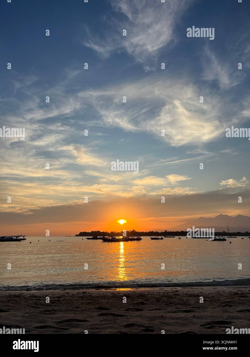 Sunrise on Lombok Stock Photo