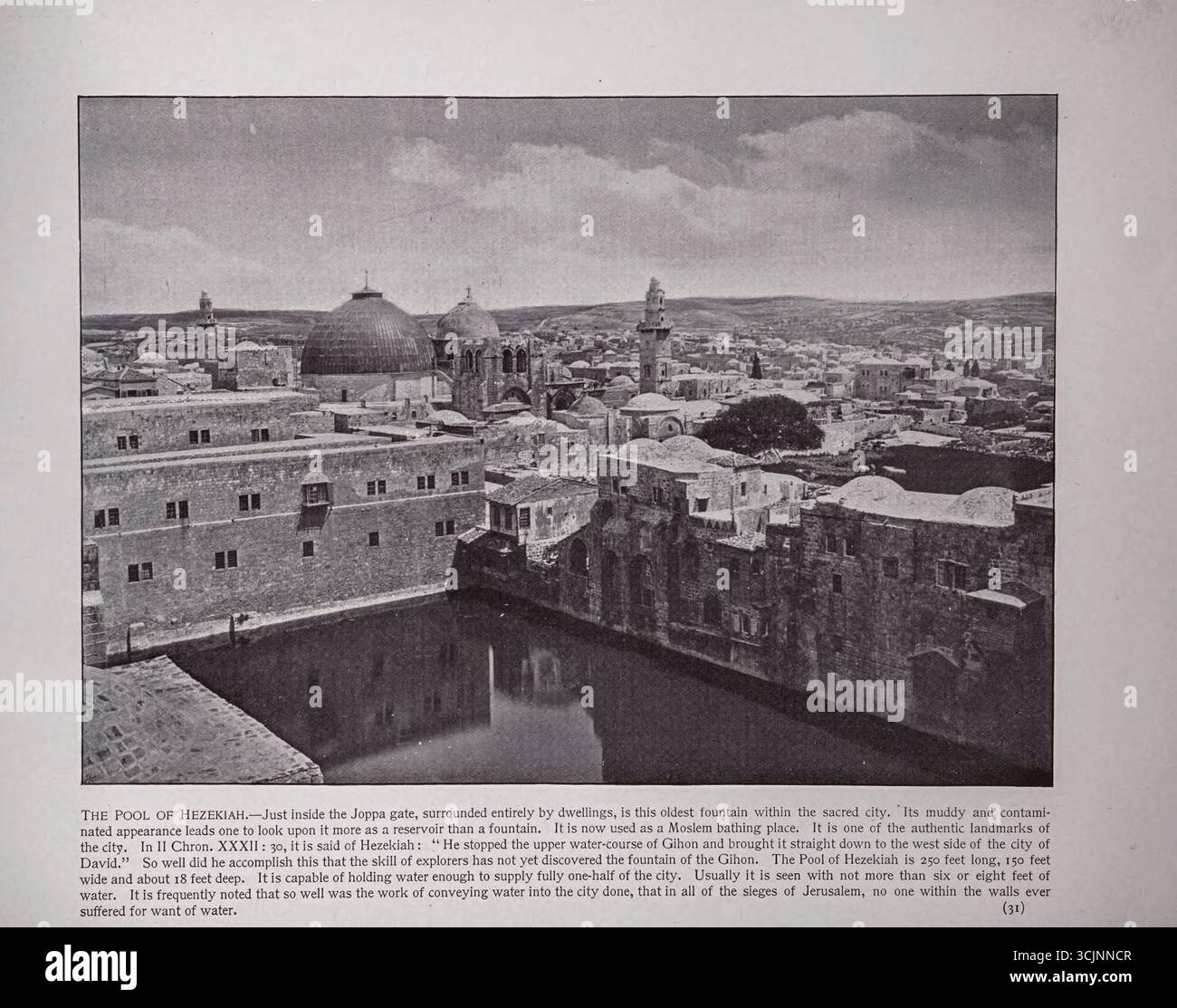 THE POOL of HEZEKIAH Jerusalem from The Photographs of the Holy Land. A complete tour of Palestine. A Photographic panorama of sacred history. Publication date 1894 Stock Photo