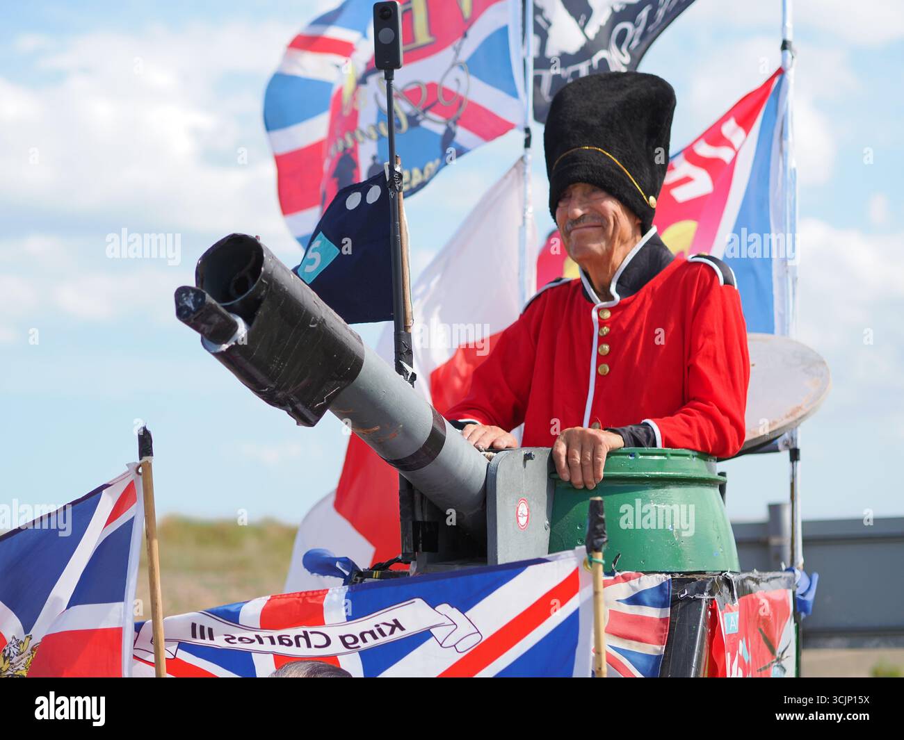 Flagged Up Sheerness, Kent, UK. 8th Sep, 2025. 80-year-old English eccentric Tim ...