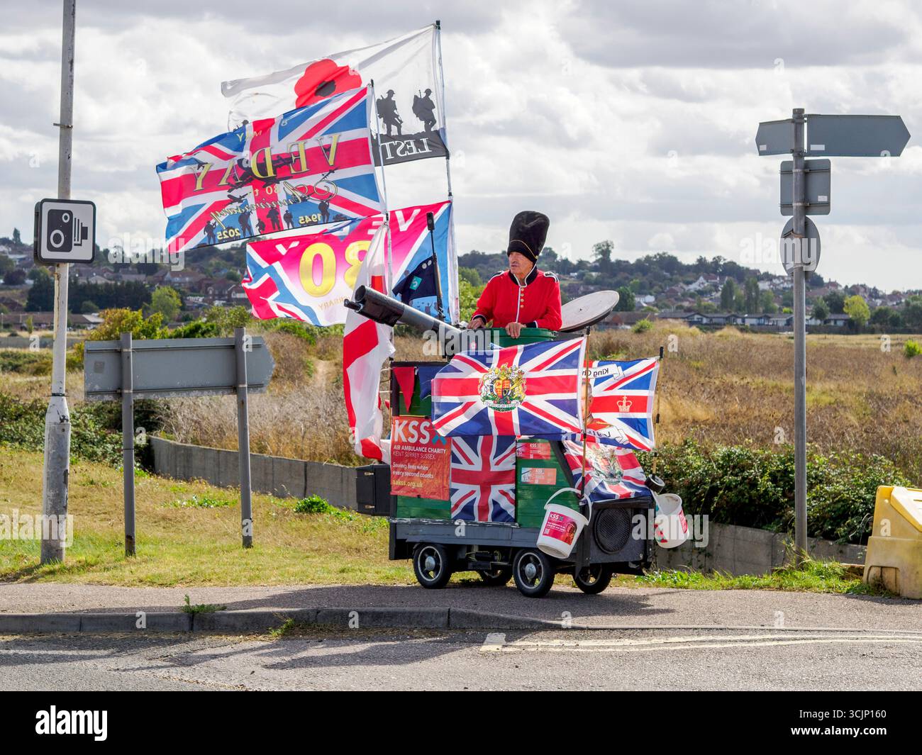 Flagged Up Sheerness, Kent, UK. 8th Sep, 2025. 80-year-old English eccentric Tim ...