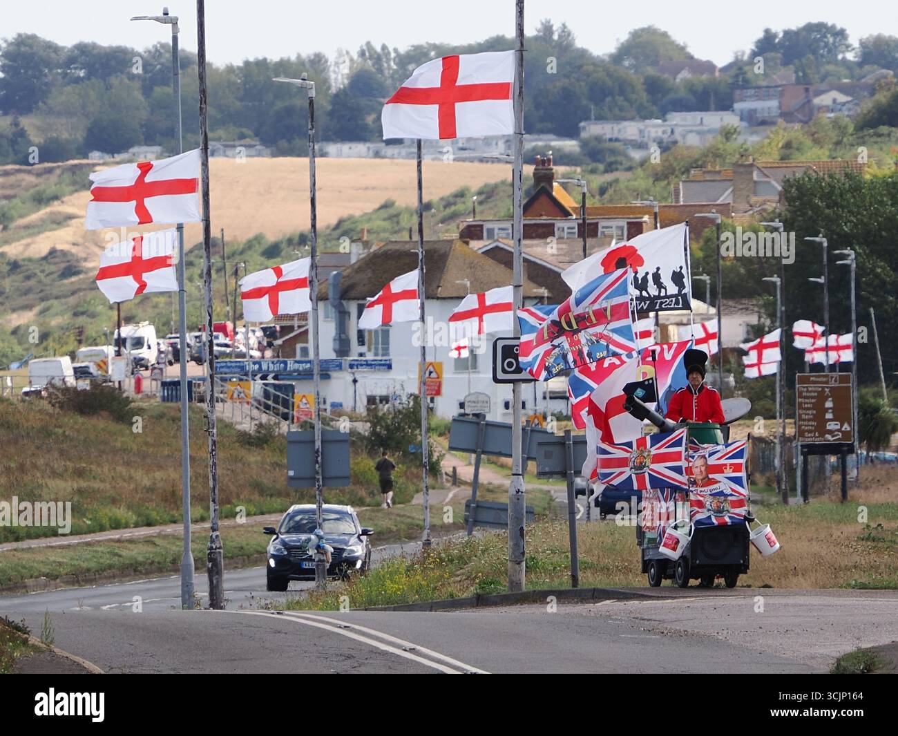Flagged Up Sheerness, Kent, UK. 8th Sep, 2025. 80-year-old English eccentric Tim ...