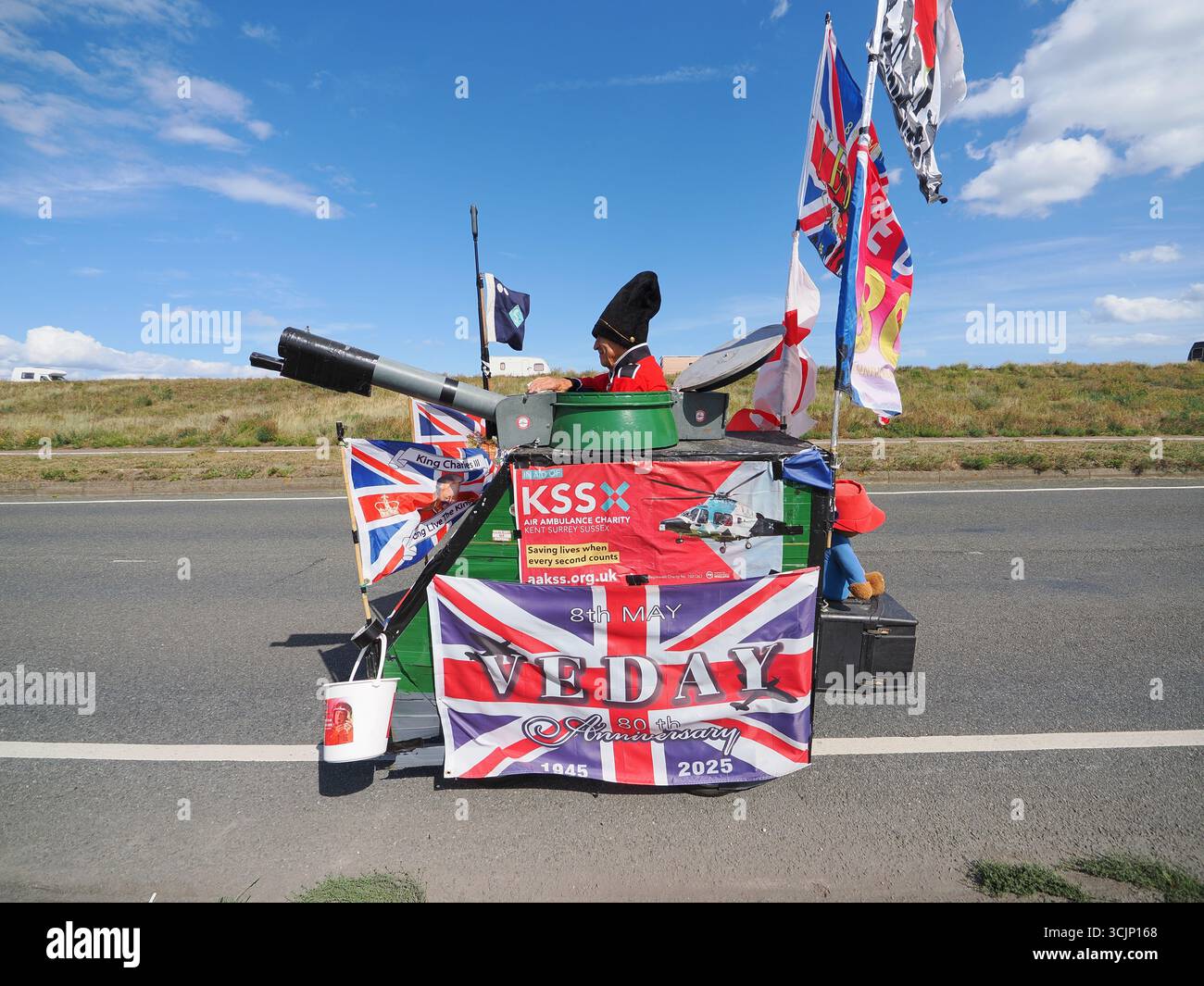 Flagged Up Sheerness, Kent, UK. 8th Sep, 2025. 80-year-old English eccentric Tim ...