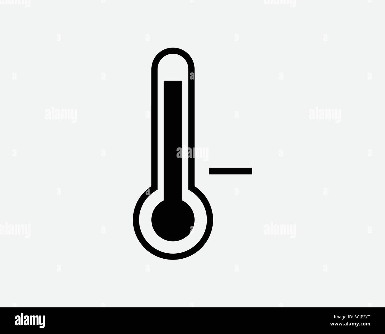 Decrease Temperature Icon Thermometer with minus sign symbol down reduce heat. Measurement tool measure low and decreasing climate cold winter season Stock Vector