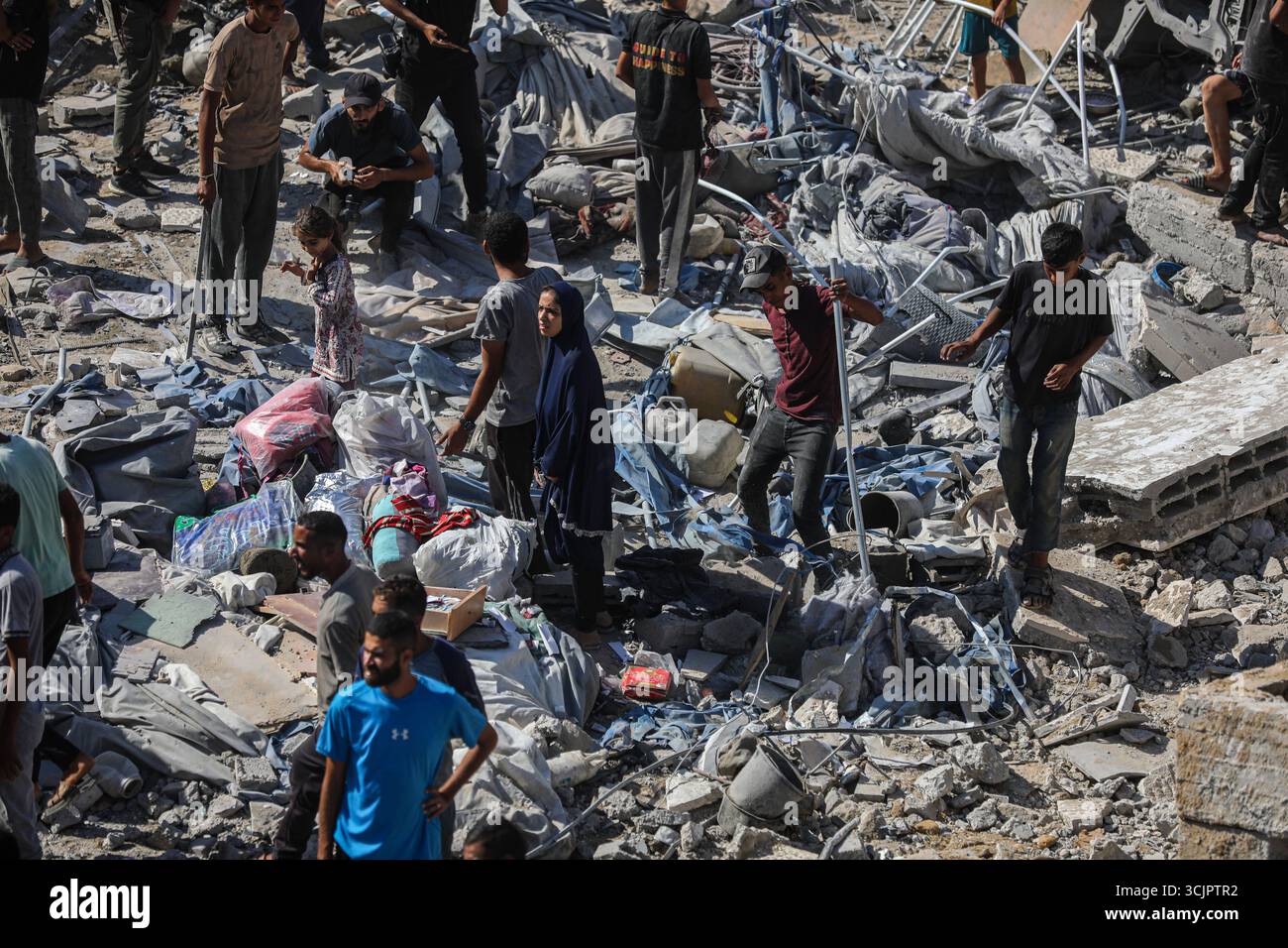 A view of the destruction caused after the Israeli army targeted a 7 ...