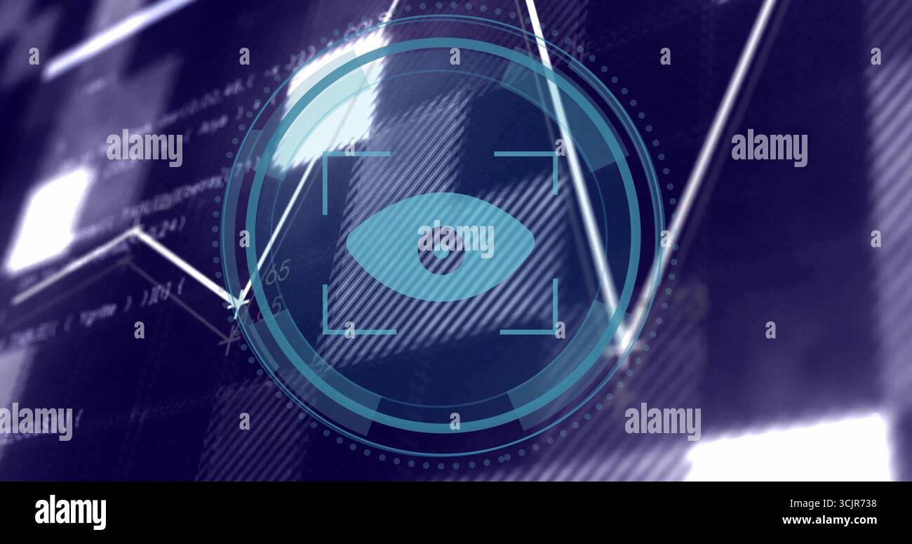 Displaying cyan eye icon in circular reticle scanning digital control ...