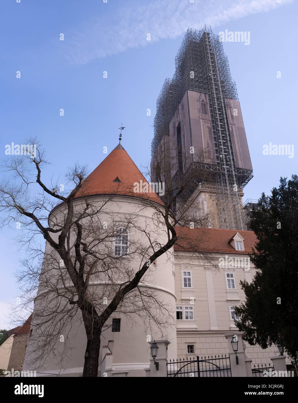 the-cathedral-of-zagreb-croatia-covered-in-scaffolding-during