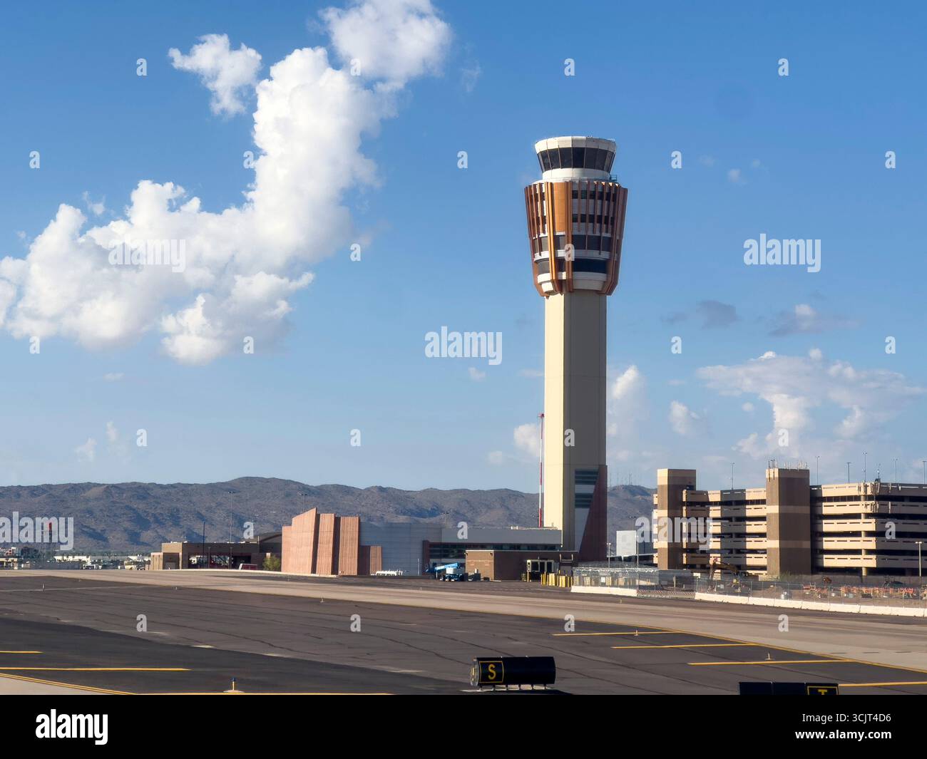 Air Traffic Control Tower at the Phoenix Sky Harbor International Airport in Arizona Stock Photo