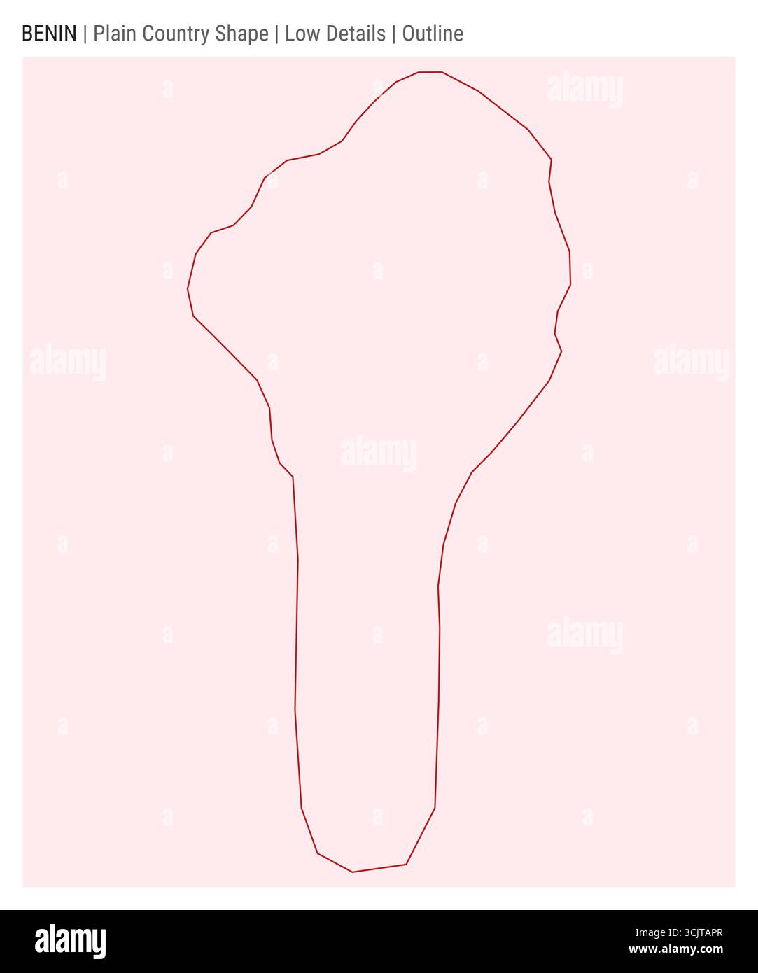 Benin plain country map. Low details. Outline style. Shape of Benin. Vector illustration. Stock Vector