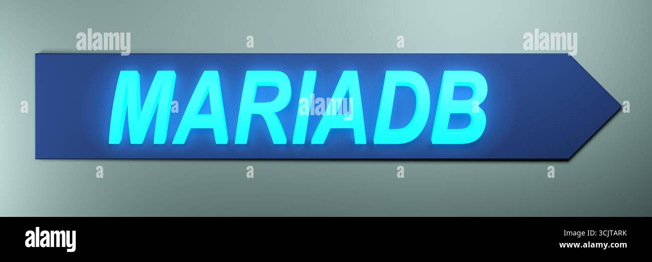 MARIADB- to right blue lighted on Stock Photo