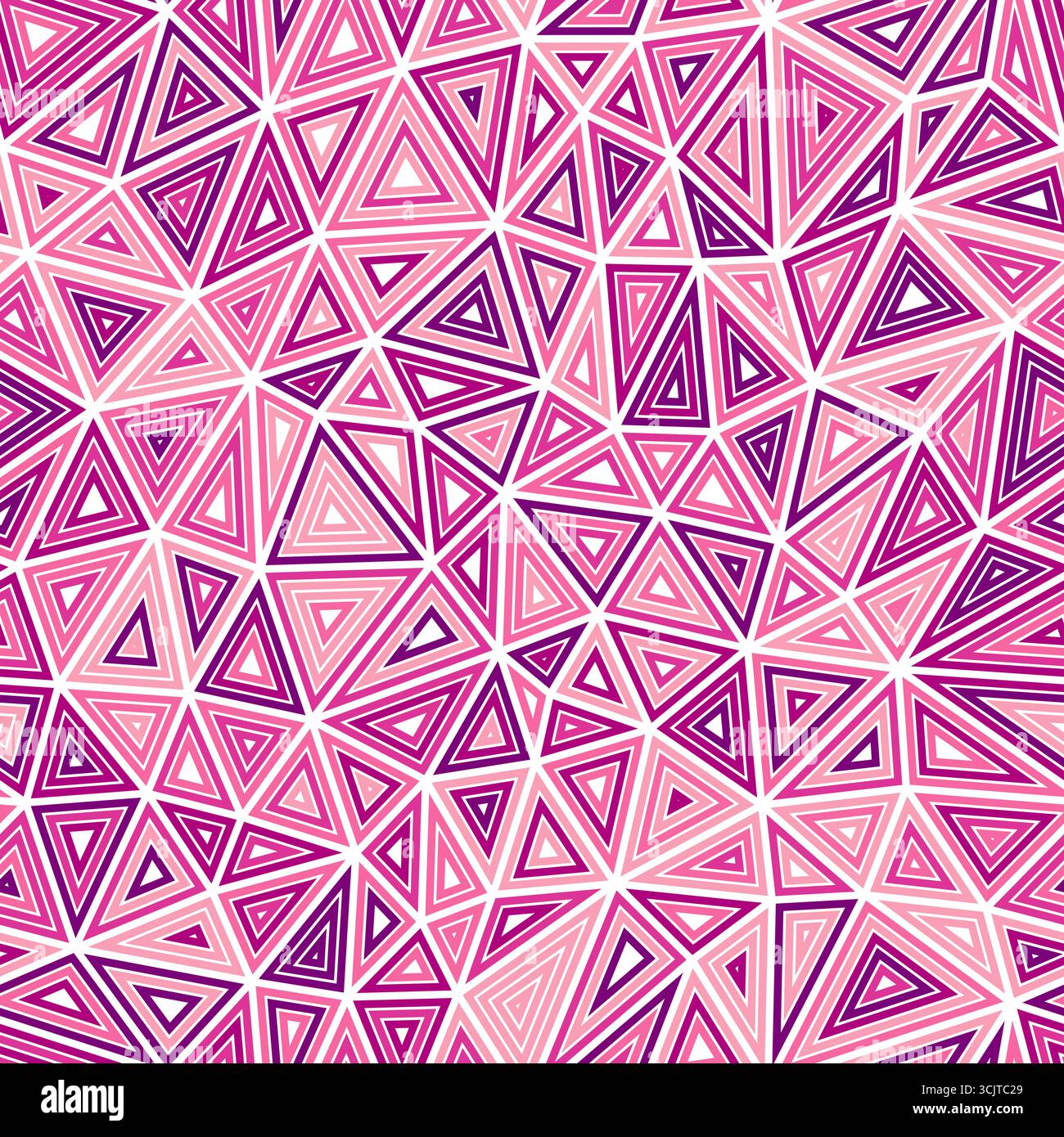 Triangles vector pattern. Medium shape size. Multiple repeated inner triangles. Multicolored style. Repeatable pattern. Stylish vector tiles. Stock Vector