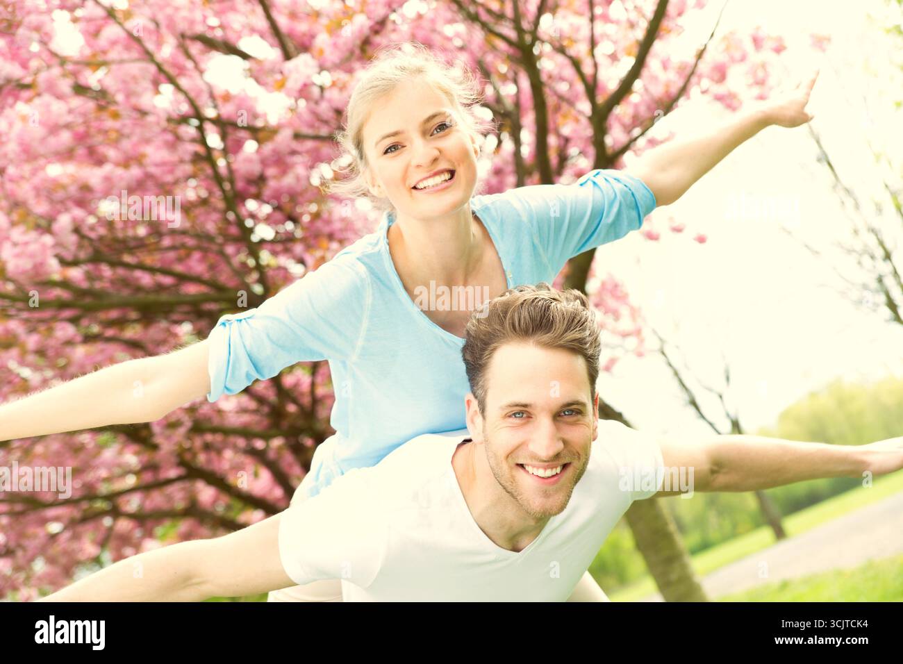 young couple with spring fever Stock Photo
