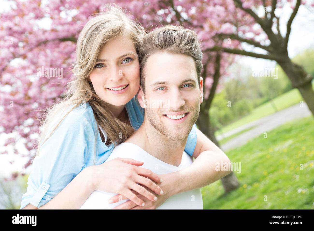 young couple with spring fever Stock Photo