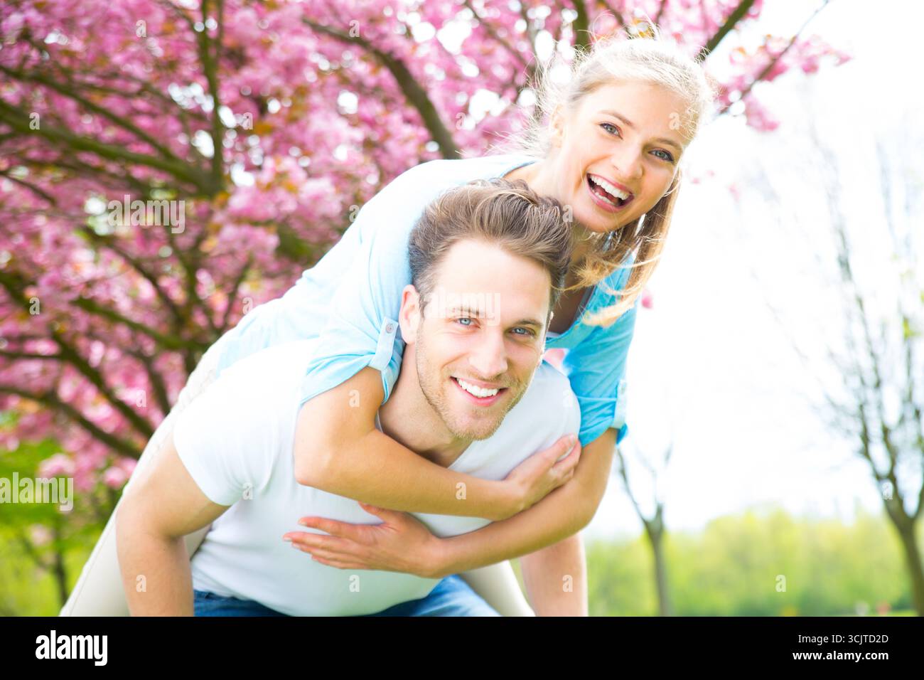 young couple with spring fever Stock Photo