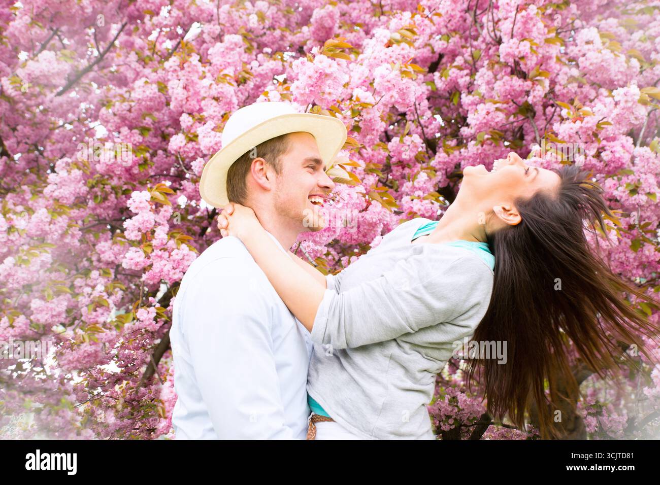 young couple with spring fever Stock Photo