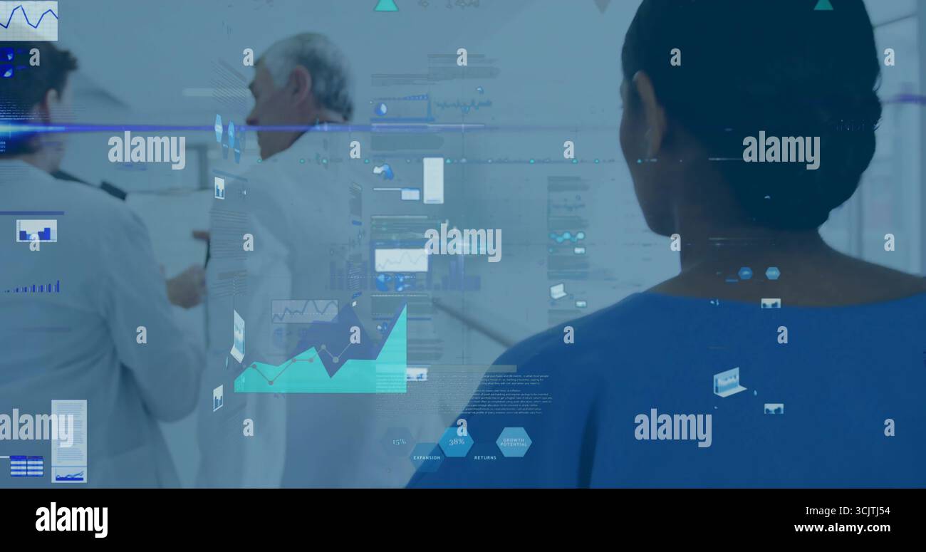 Medical team analyzing holographic charts hi-res stock photography and ...