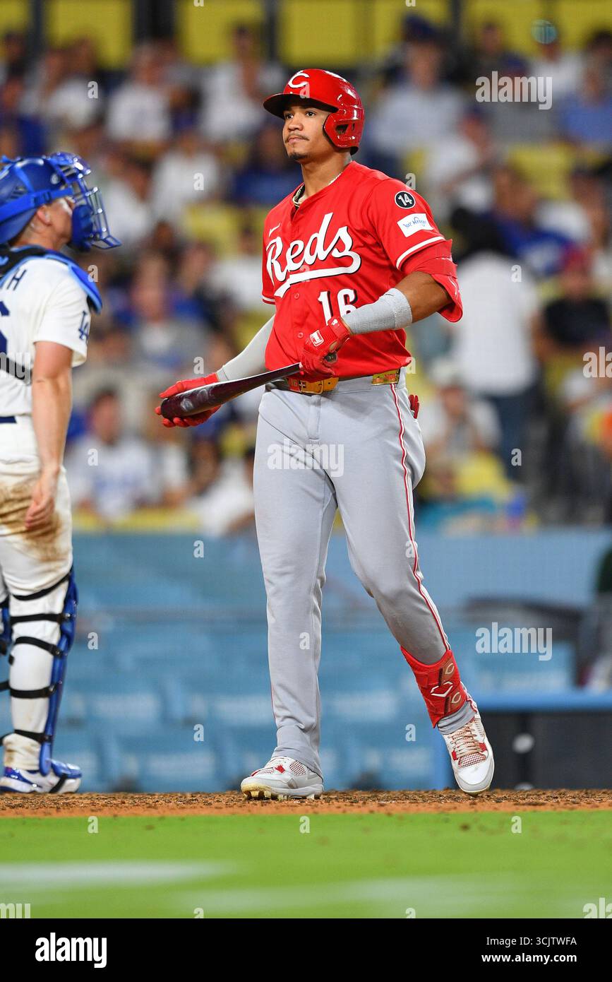 LOS ANGELES, CA - AUGUST 25: Cincinnati Reds outfielder Noelvi Marte ...