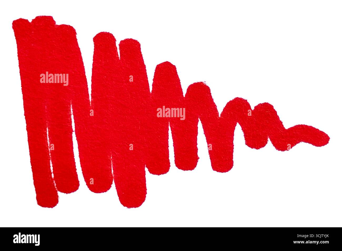 Hand-drawn abstract red scribble with a rough texture, isolated on a ...