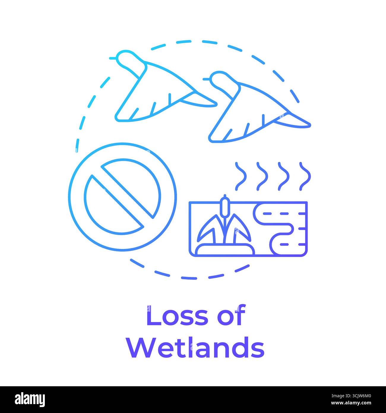 Loss of wetlands blue gradient concept icon Stock Vector Image & Art ...