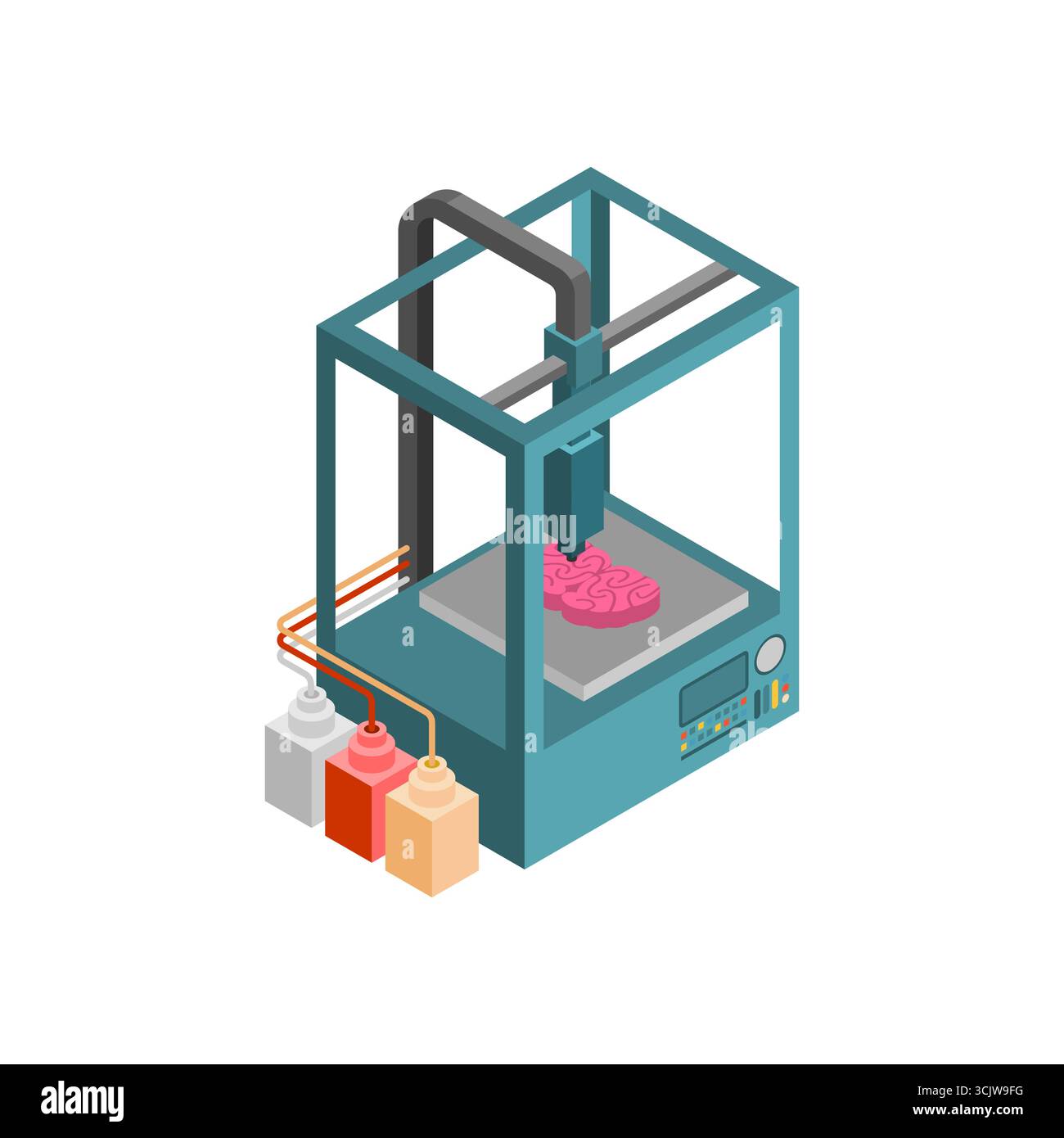 3d printer printing a brain Stock Vector Images - Alamy