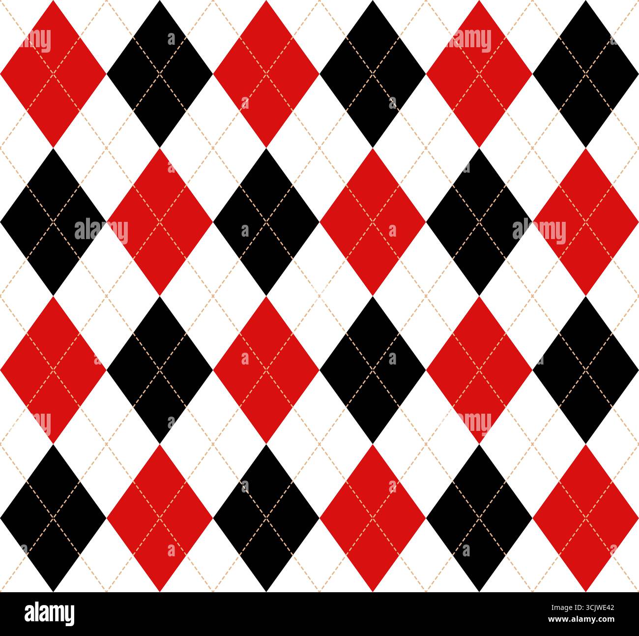 Harlequin red and black seamless pattern. Argyle classic fabric design ...