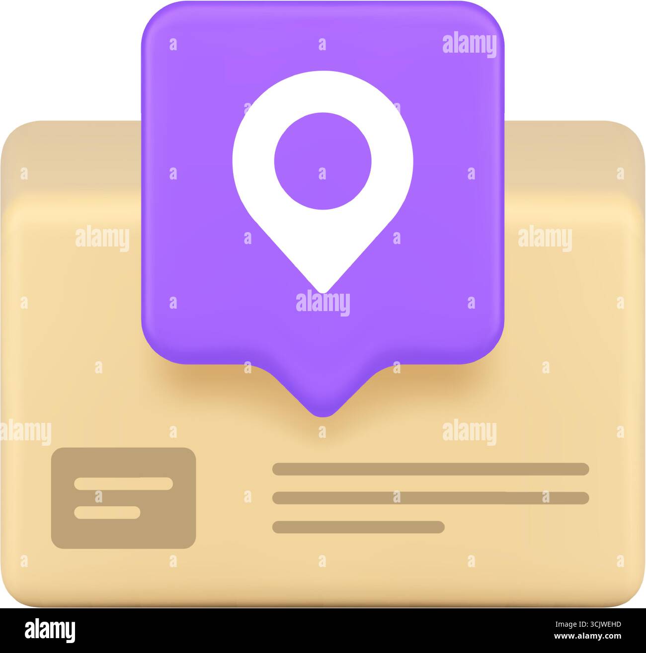 Package box map pin delivery location tracking shipping logistics ...