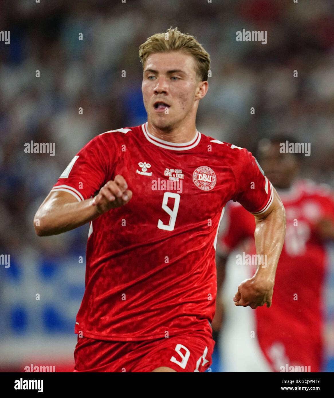 September 08 2025: Rasmus Hoejlund of Denmark looks on during a World ...