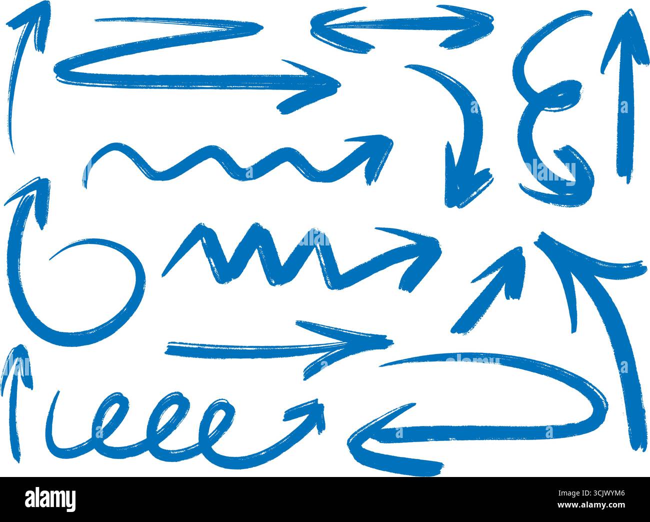 Set of hand drawn grunge arrows and pointers Stock Vector
