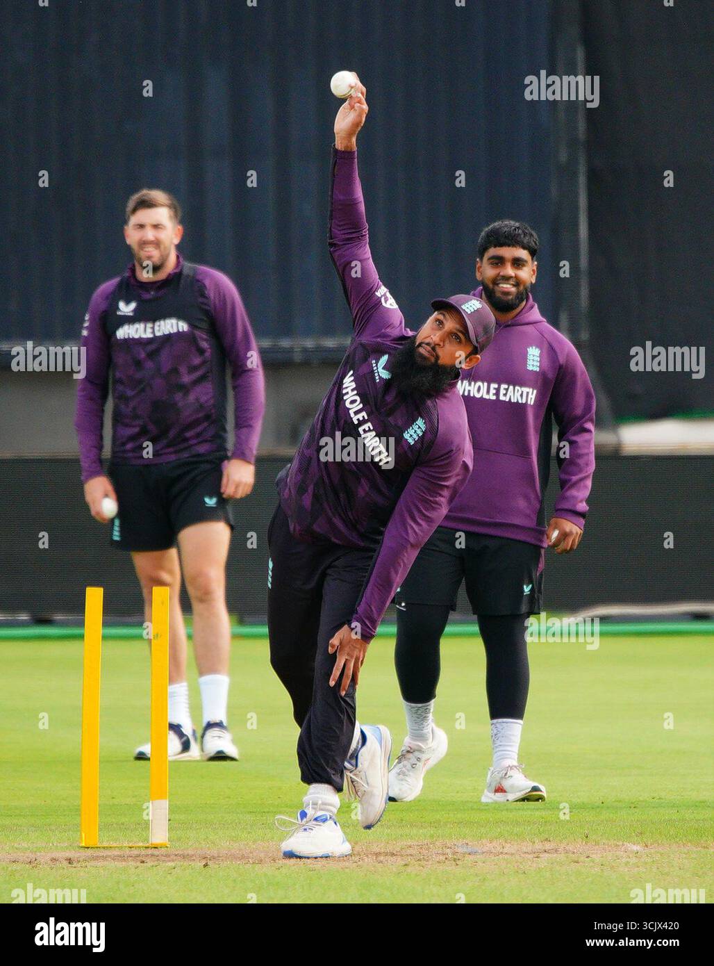 England's Adil Rashid during a nets session at Sophia Gardens, Cardiff ...