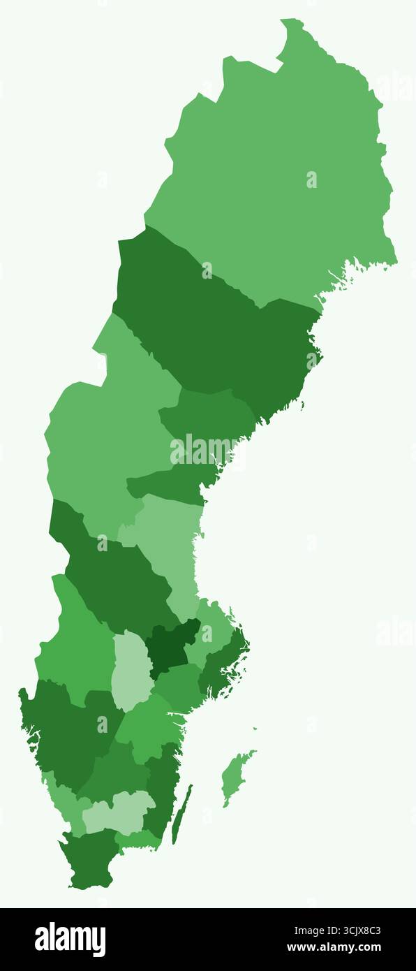 Map of Sweden with regions. Just a simple country border map with ...