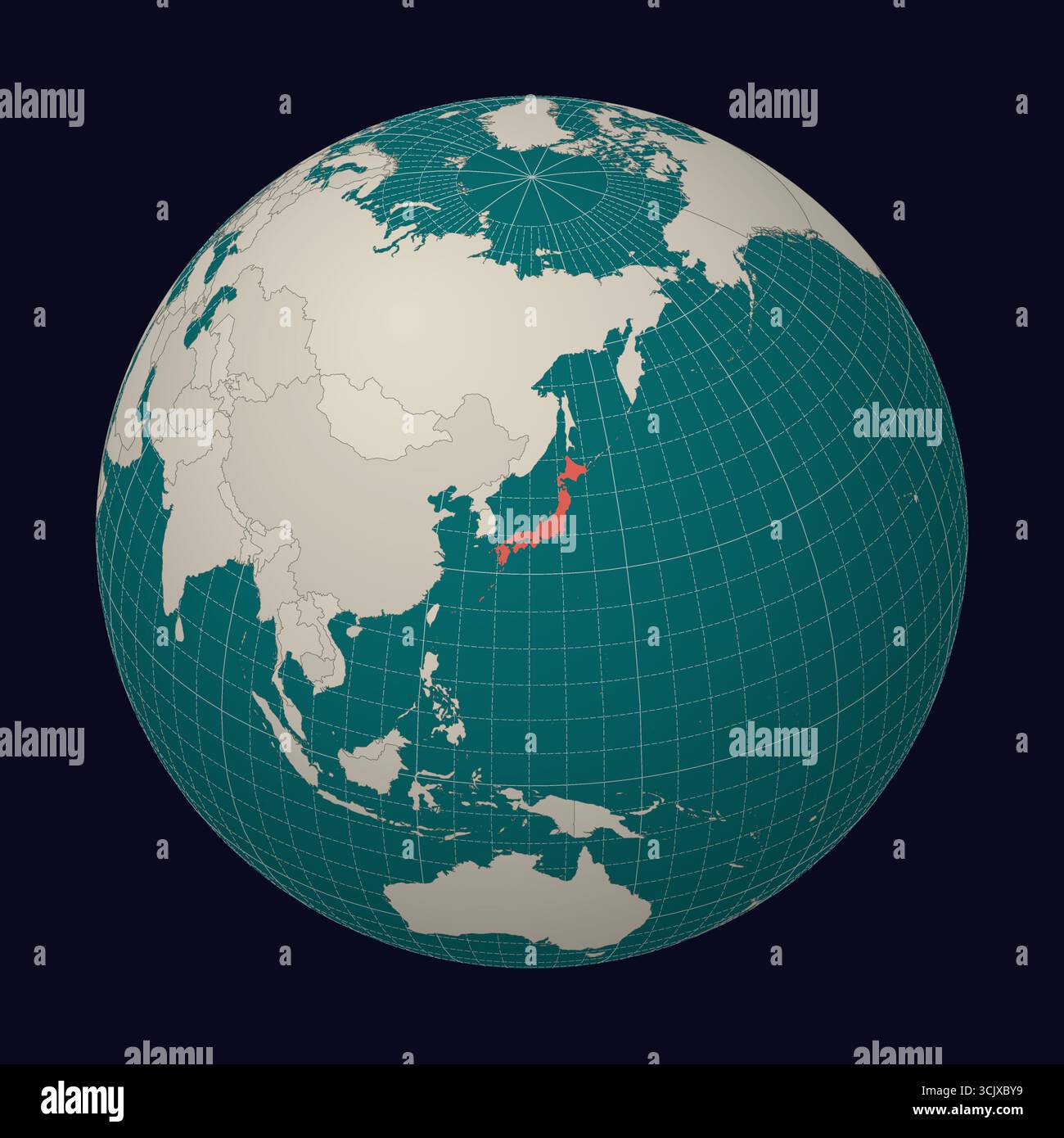 Japan globe map hi-res stock photography and images - Alamy