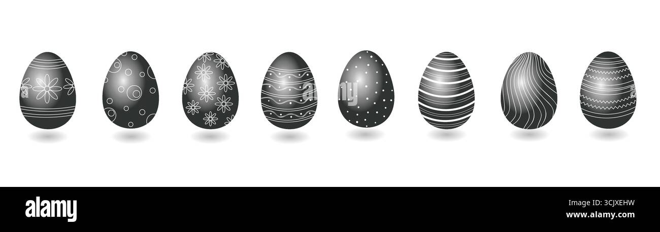Set of black Easter eggs Stock Vector Image & Art - Alamy