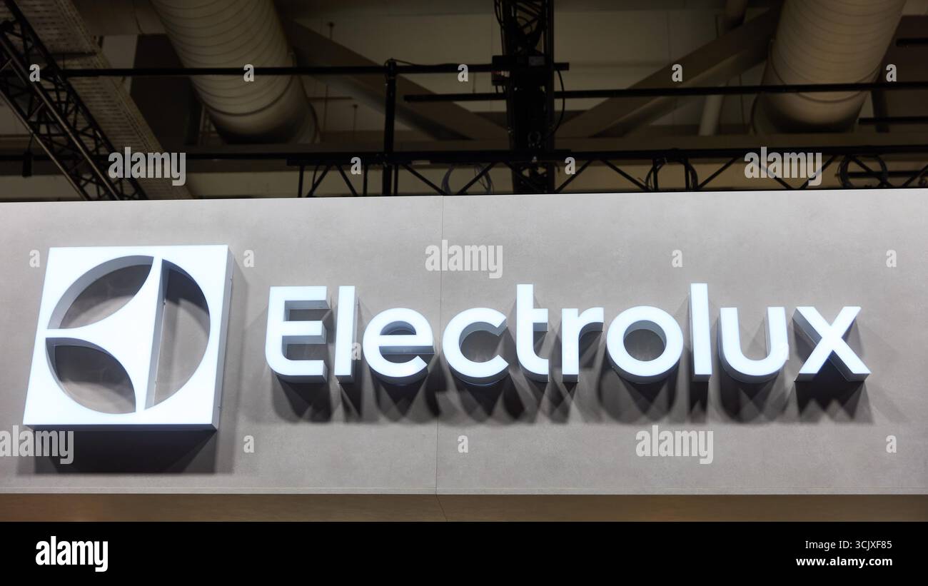 BERLIN, GERMANY - September 7th, 2025: Photo of Electrolux brand logo at IFA consumer electronics trade fair Stock Photo