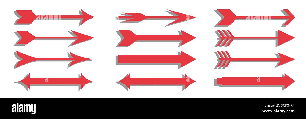 Red Arrow icon on white background. For web site design, logo, app ...