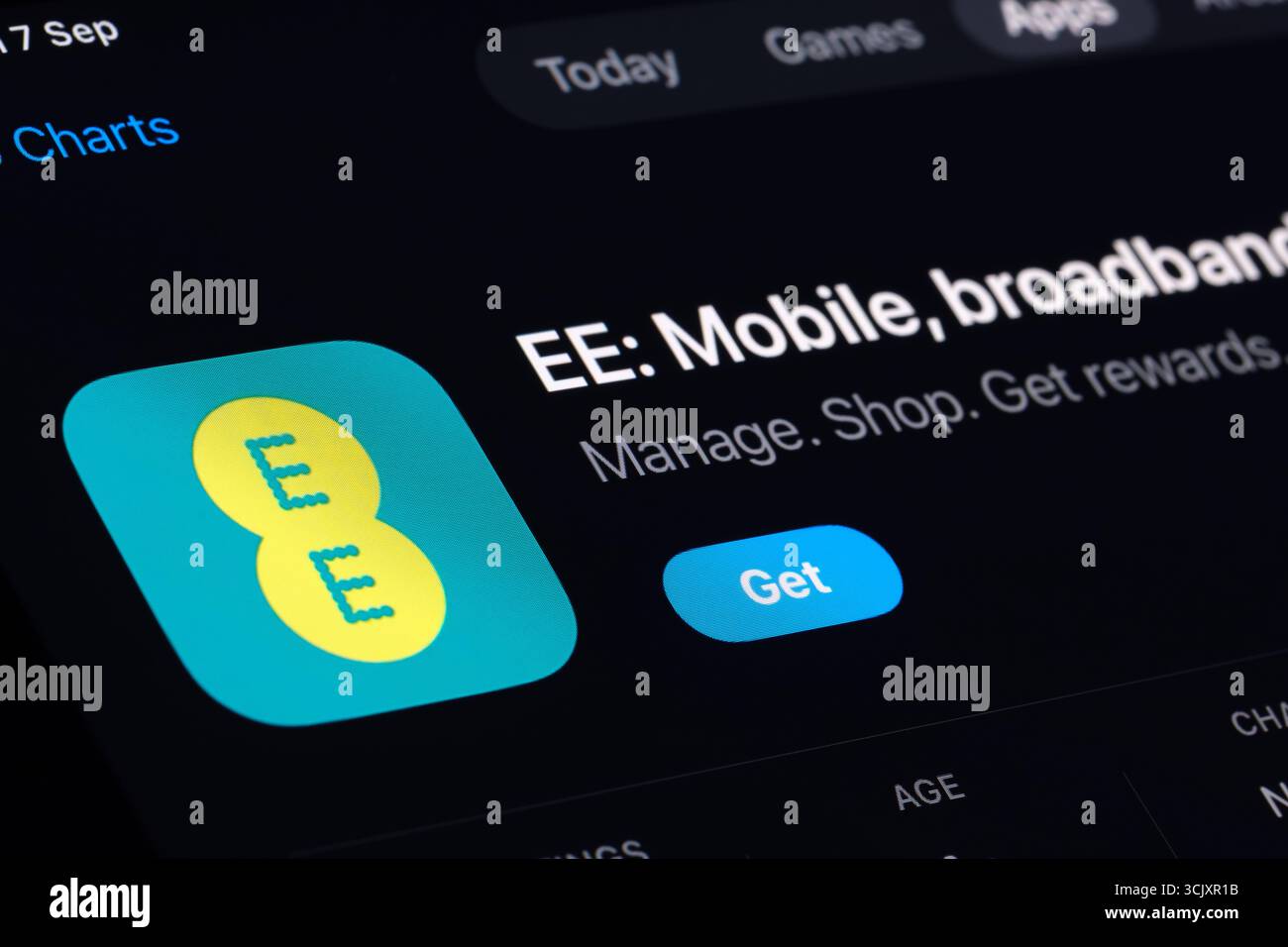 EE mobile app Stock Photo