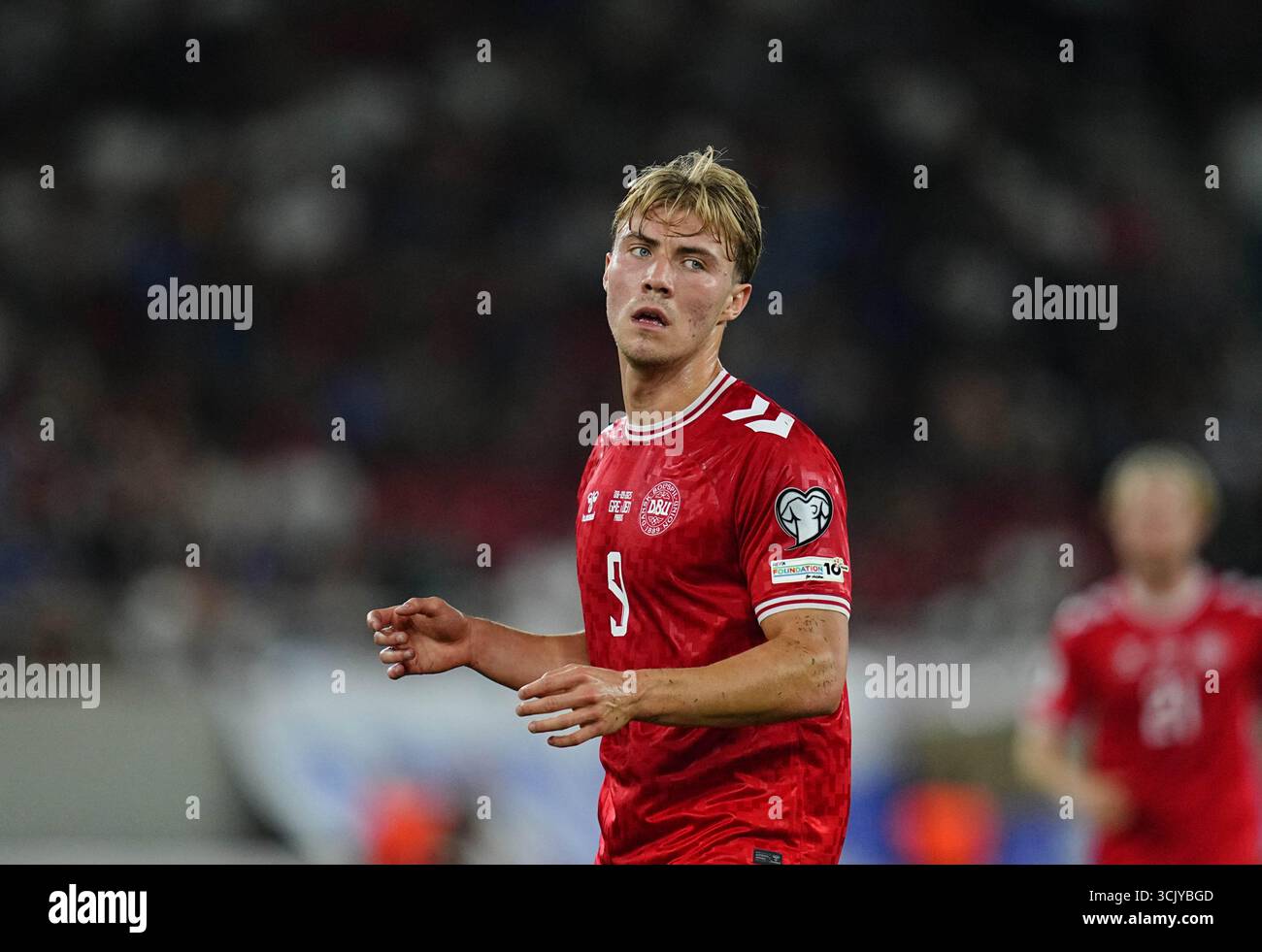 September 08 2025: Rasmus Hoejlund of Denmark gestures during a World ...