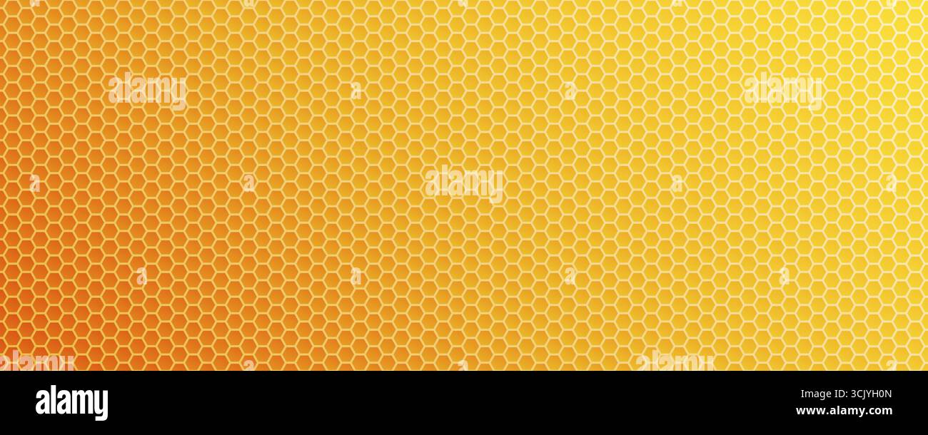 Honeycomb pattern hexagonal cells in yellow orange gradient backdrop ...
