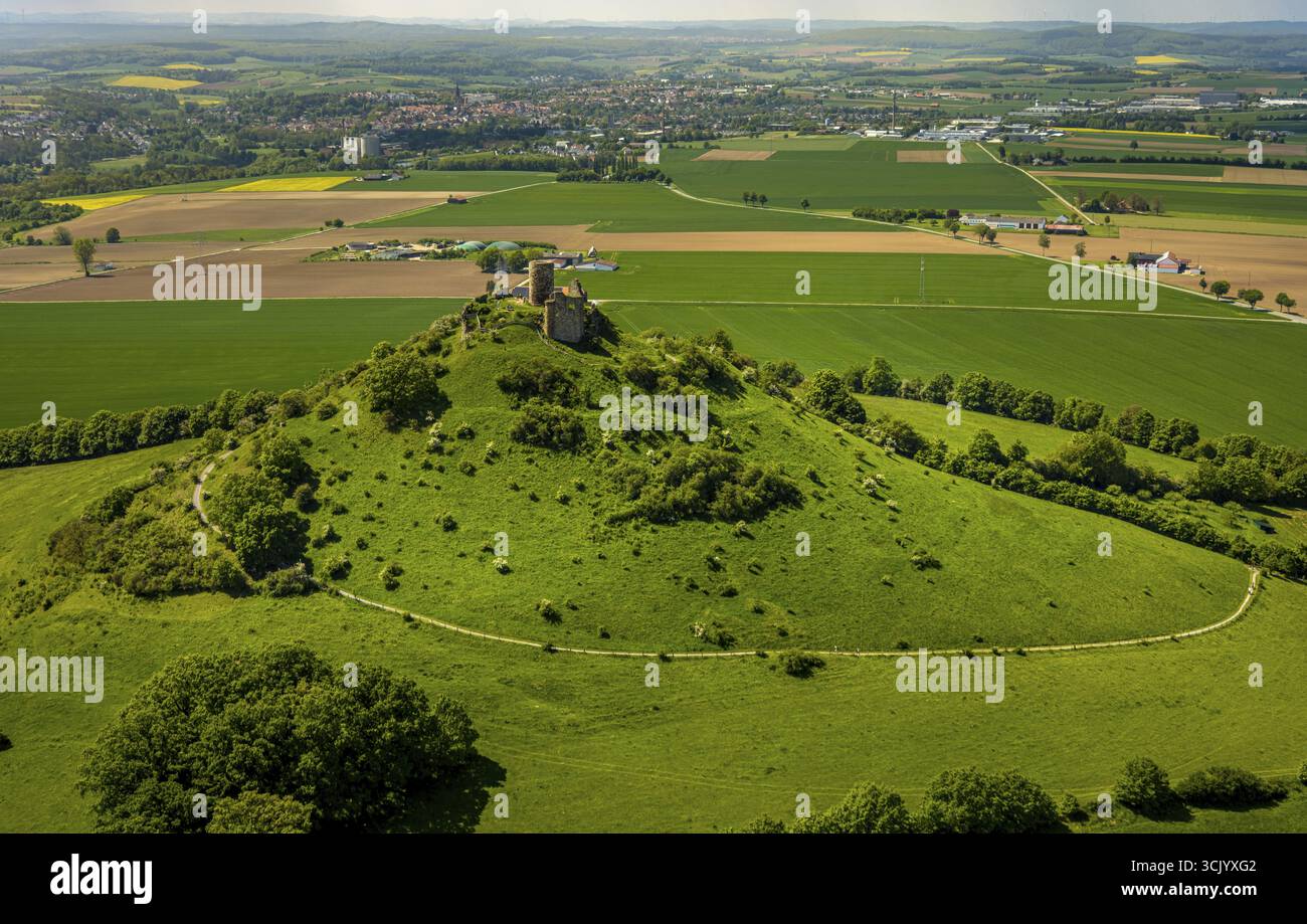 Desenberg Aerial view, Desenberg Castle on a volcanic cone, historical sight ...