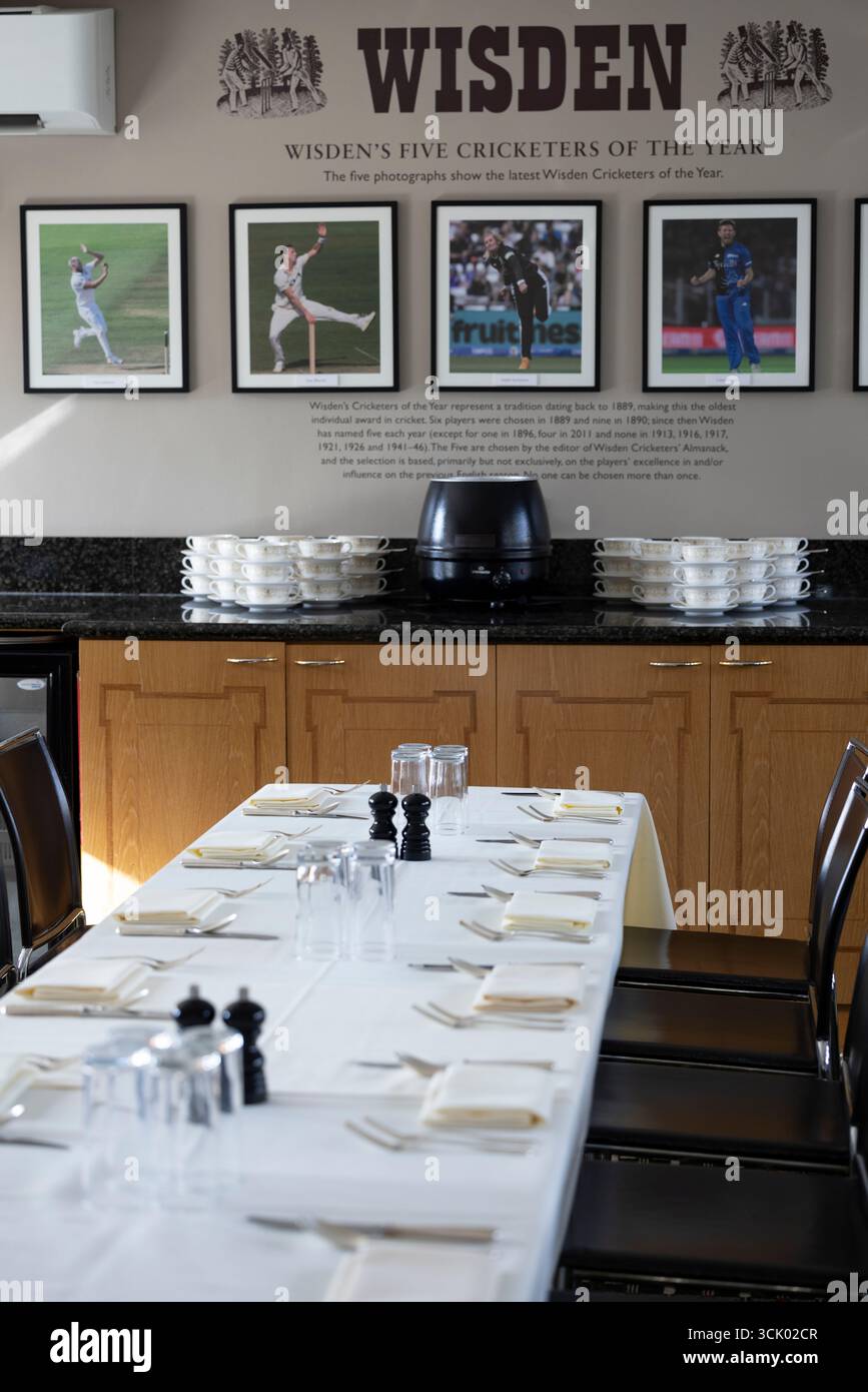 Lord's players dining room menus, in the Pavilion of Lord's Cricket ...