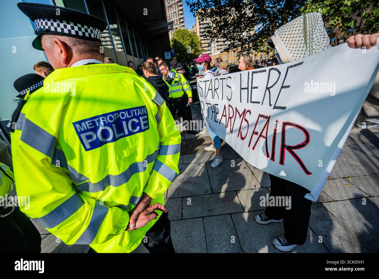 London, UK. 9 Sep 2025. Shut DSEI Down: the big one DAY protest outside ...