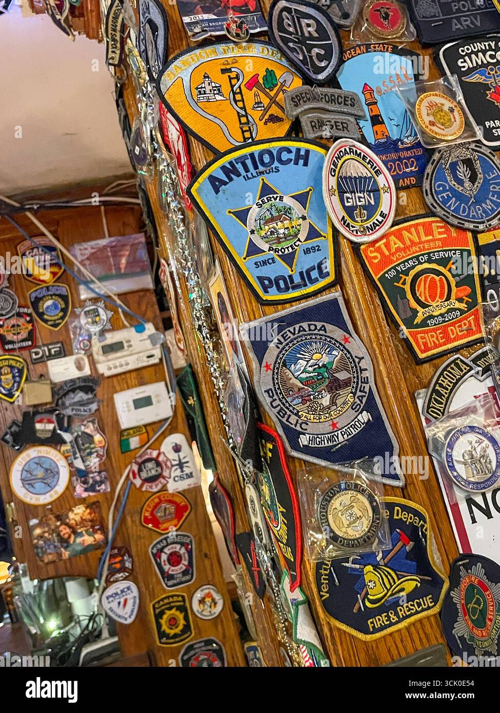 O'Hara's is a fireman's pub located at 120 Cedar St. and features an amazing amount of 911 memorabilia, 2025, New York City, USA - Smartphone Captured Stock Image