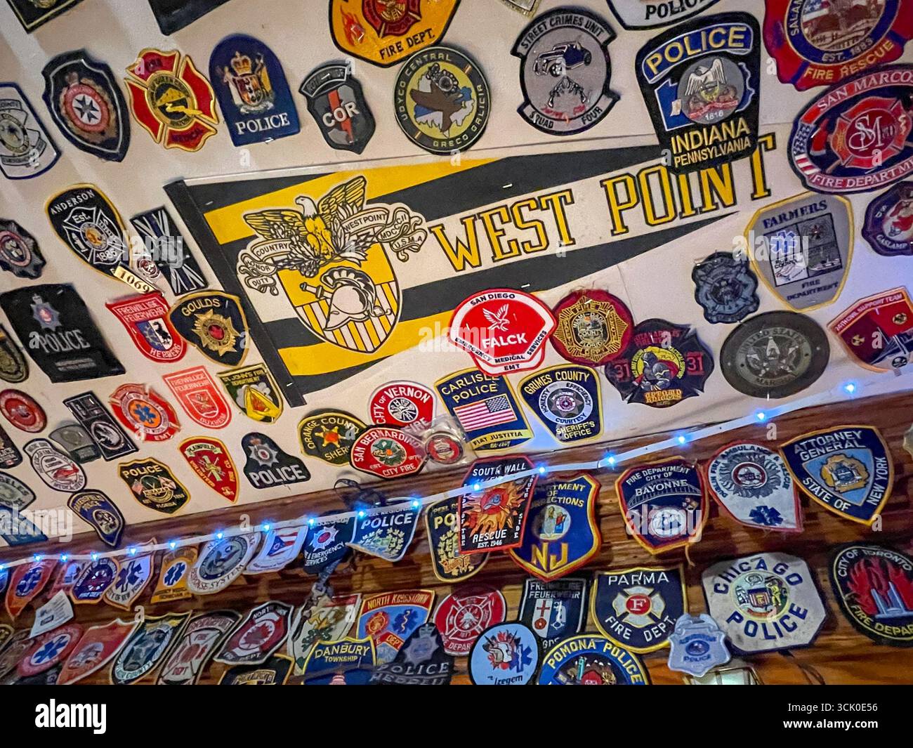 O'Hara's is a fireman's pub located at 120 Cedar St. and features an amazing amount of 911 memorabilia, 2025, New York City, USA - Smartphone Captured Stock Image