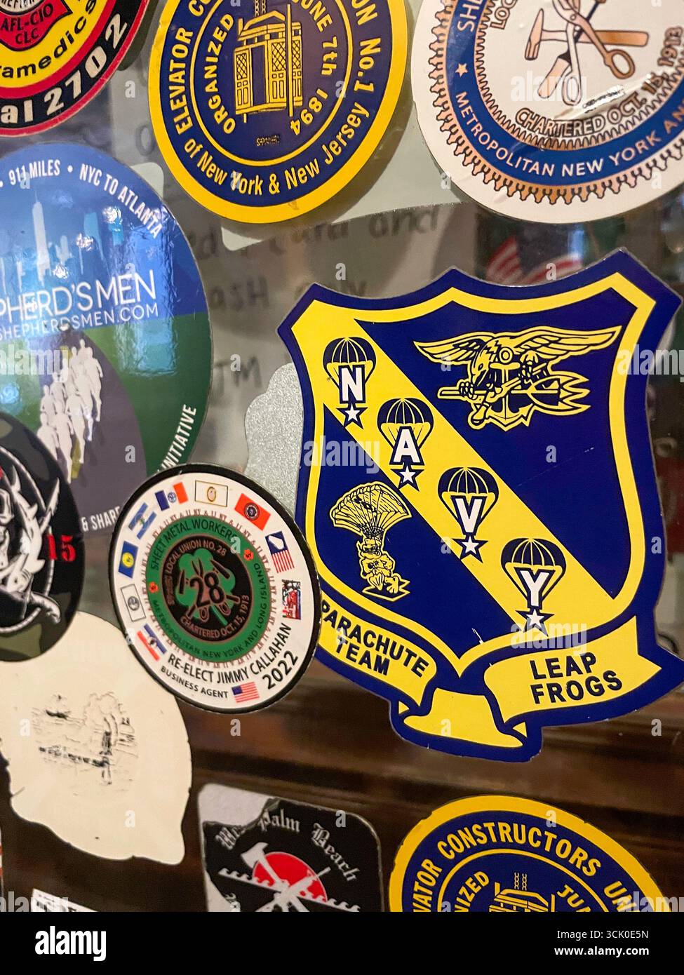 O'Hara's is a fireman's pub located at 120 Cedar St. and features an amazing amount of 911 memorabilia, 2025, New York City, USA - Smartphone Captured Stock Image