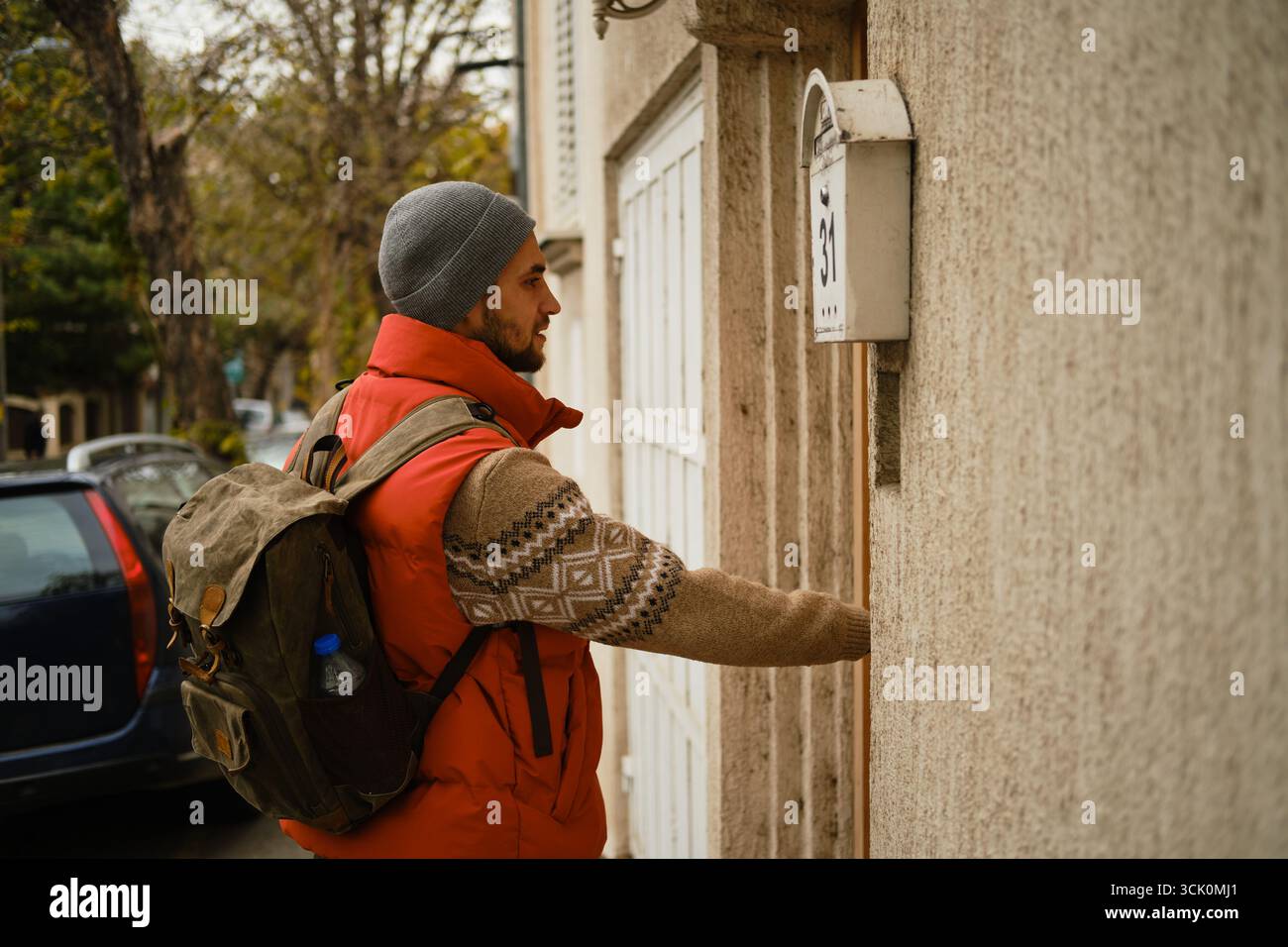 Tourist man ringing bell walking hi-res stock photography and images ...