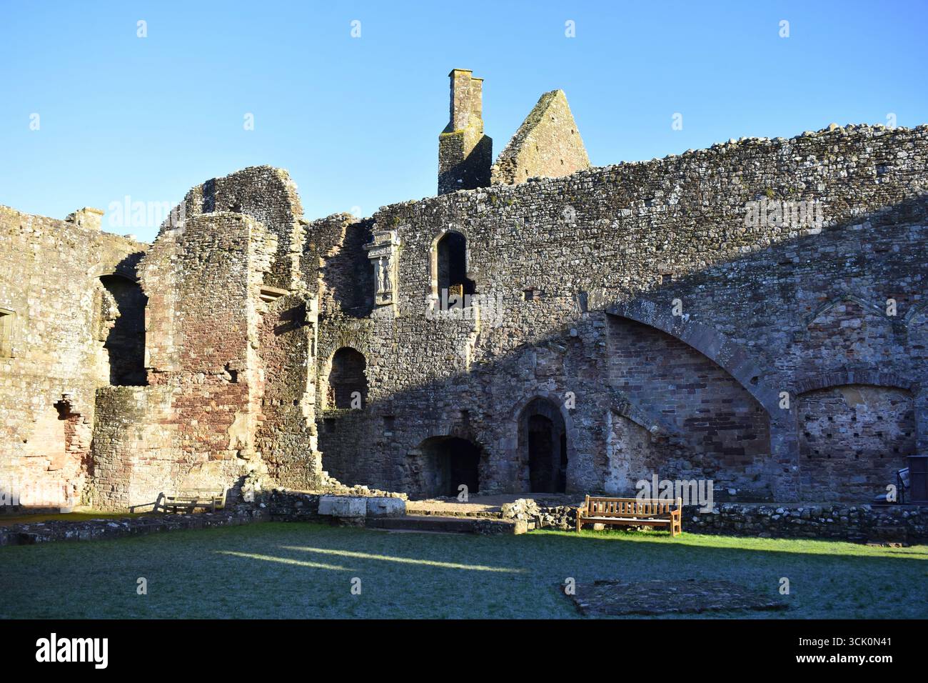 Raglan Castle, Raglan, Usk, Monmouthshire, Wales Stock Photo